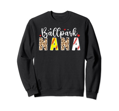 Ballpark Nana Leopard Baseball Sweatshirt - Minimalist Print Unisex - T-Shirt, Sweatshirt, Hoodie