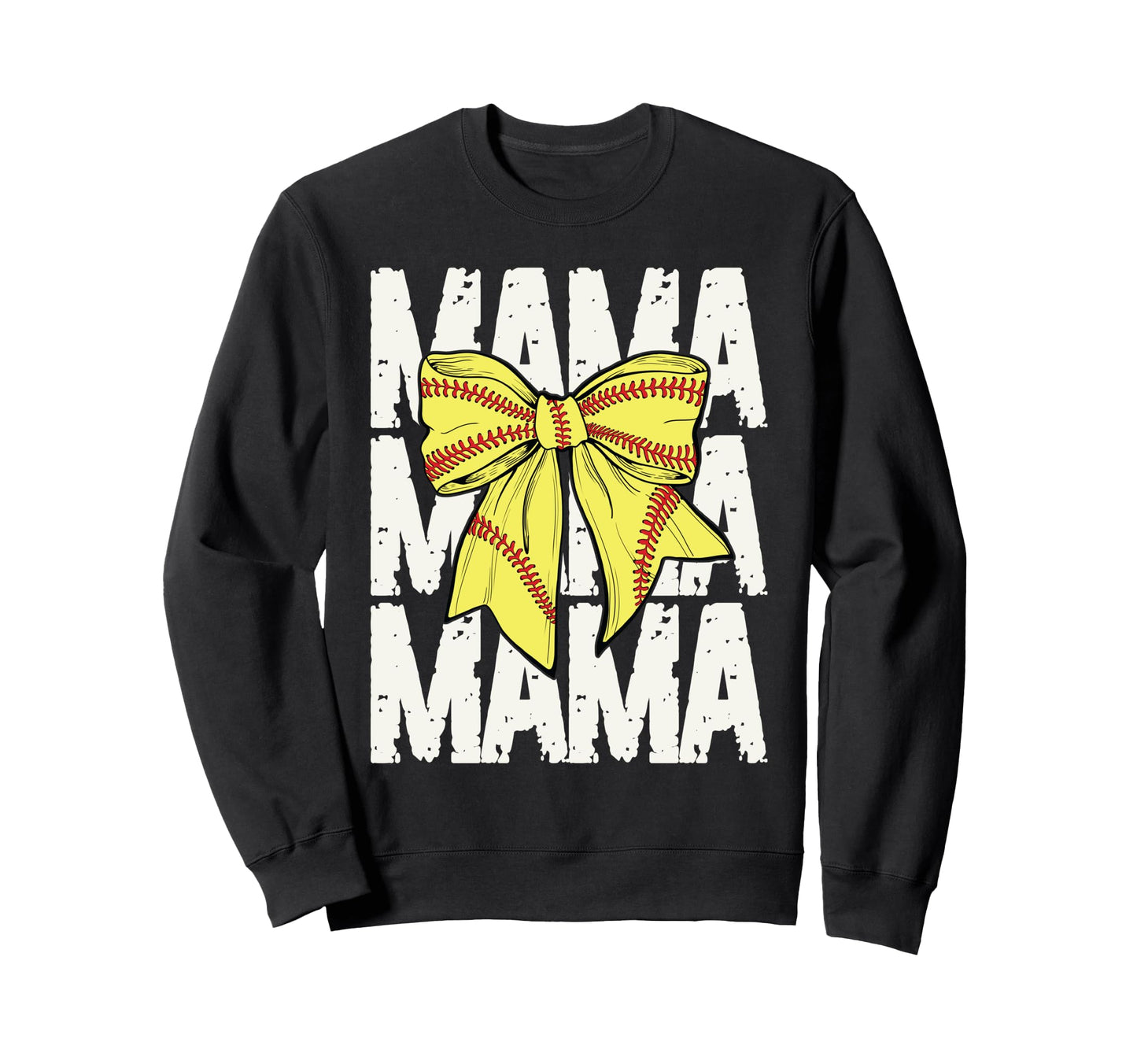 Softball Mama Coquette Bow Sports Sweatshirt - Novelty Apparel for Adults - T-Shirt, Sweatshirt, Hoodie