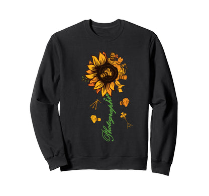 Funny Sunflower Photographer Camera Sweatshirt - Unique Graphic Men Women - T-Shirt, Sweatshirt, Hoodie