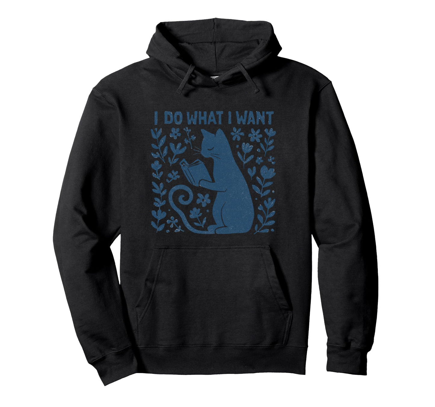 I Do What I Want Cat Reading Book Boho Hoodie - Novelty Apparel Men Women - T-Shirt, Sweatshirt, Hoodie