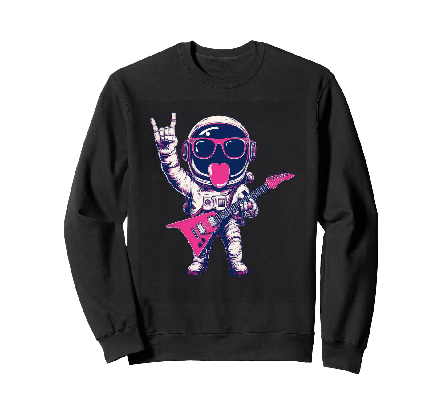 Astronaut Guitar Player Space Theme Sweatshirt - Novelty Apparel for Adults - T-Shirt, Sweatshirt, Hoodie