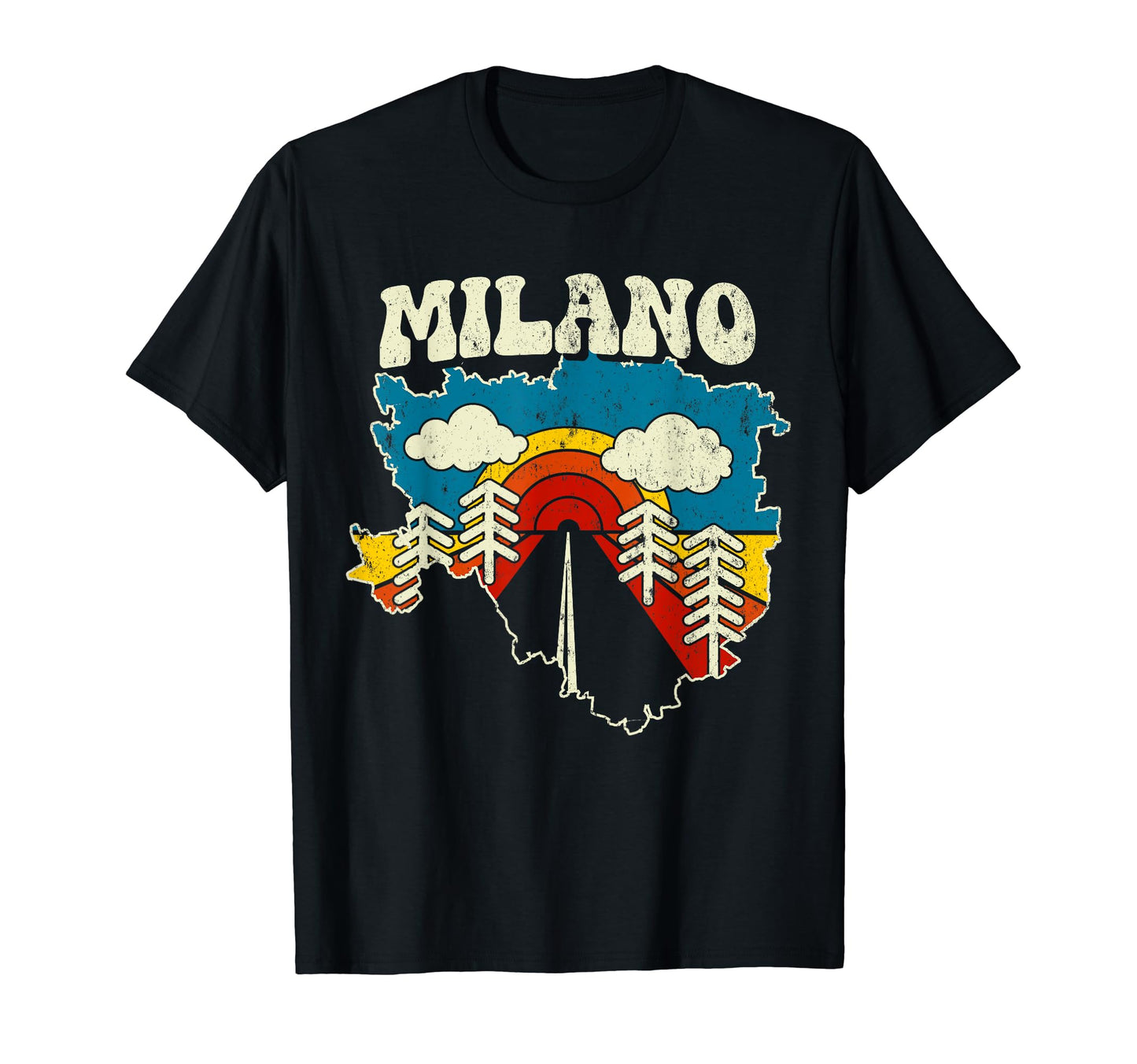 Milano Italian City Rainbow Italy T-Shirt - Casual Everyday Wear Men Women - T-Shirt, Sweatshirt, Hoodie