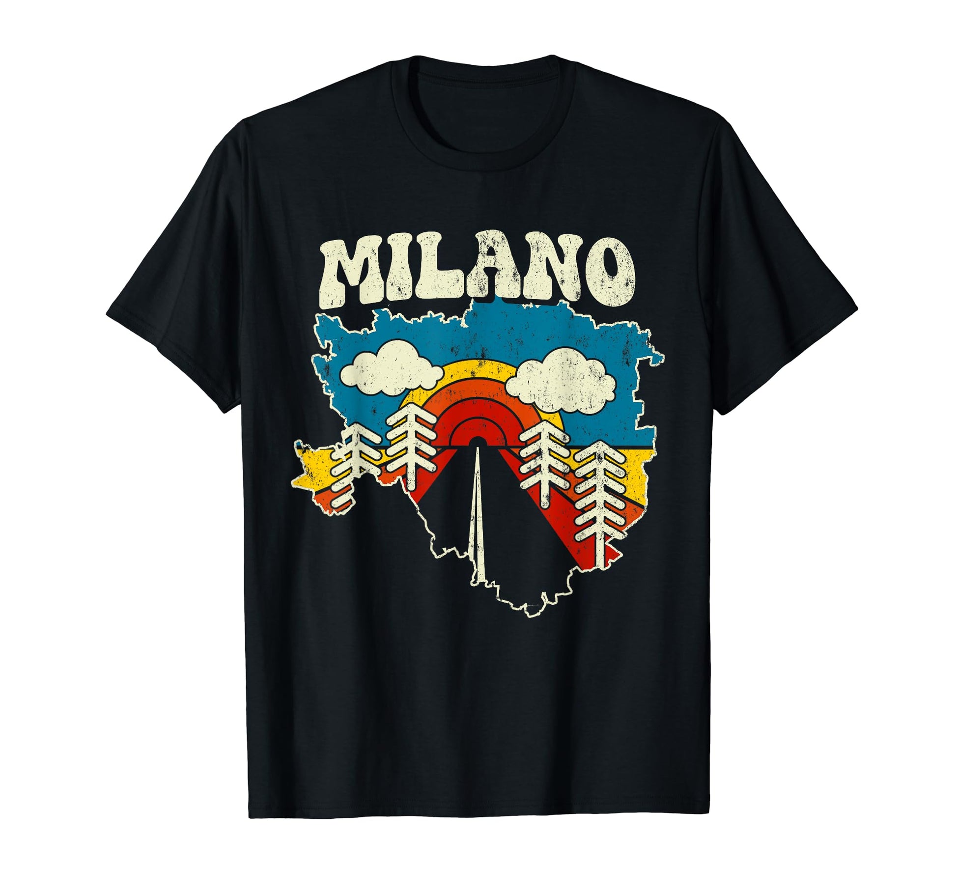 Milano Italian City Rainbow Italy T-Shirt - Casual Everyday Wear Men Women - T-Shirt, Sweatshirt, Hoodie