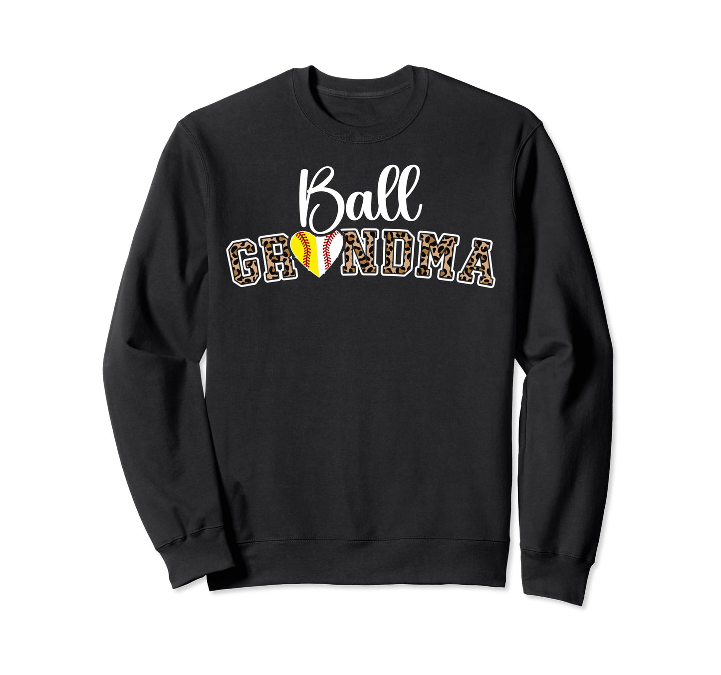 Ball Grandma Leopard Softball Sweatshirt - Aesthetic Graphic Men Women - T-Shirt, Sweatshirt, Hoodie
