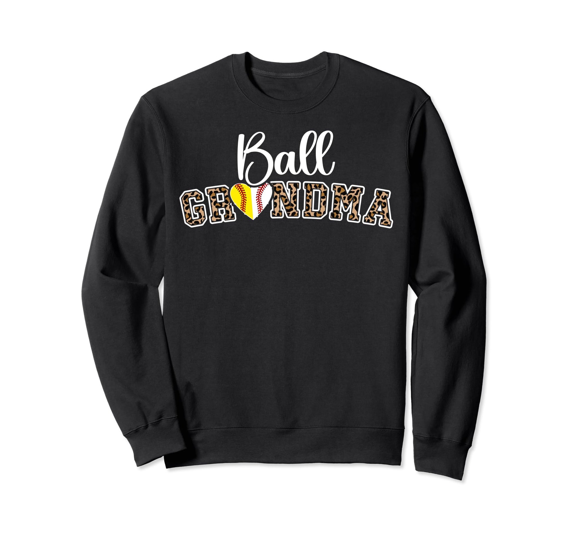 Ball Grandma Leopard Softball Sweatshirt - Aesthetic Graphic Men Women - T-Shirt, Sweatshirt, Hoodie