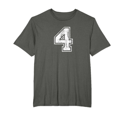 Number 4 Four Varsity Distressed T-Shirt - Streetwear Style Men Women - T-Shirt, Sweatshirt, Hoodie