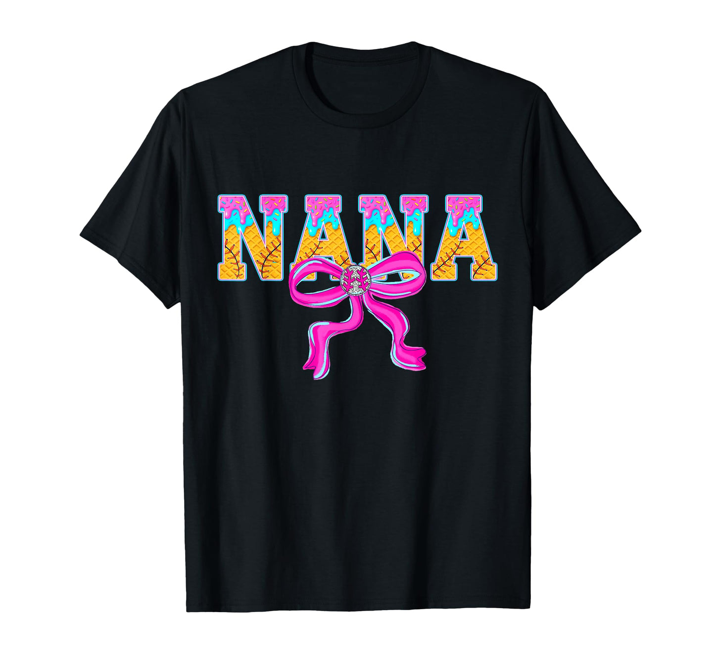 Baseball Nana Ice Cream Drip Game T-Shirt - Aesthetic Graphic Men Women - T-Shirt, Sweatshirt, Hoodie