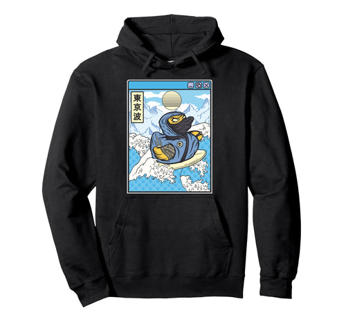 Surfing Ninja Rubber Duck Japanese Hoodie - Unique Graphic for Adults - T-Shirt, Sweatshirt, Hoodie