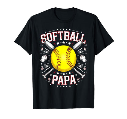 Mens Softball Dad Lover Papa Baseball T-Shirt - Unique Graphic for Adults - T-Shirt, Sweatshirt, Hoodie