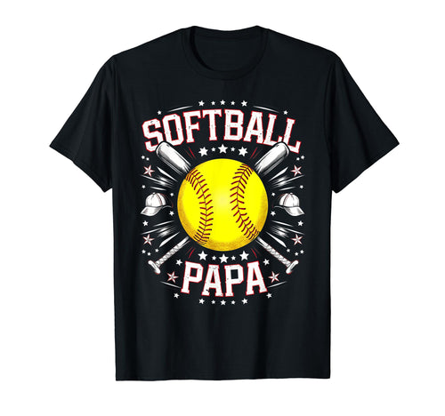 Mens Softball Dad Lover Papa Baseball T-Shirt - Unique Graphic for Adults - T-Shirt, Sweatshirt, Hoodie