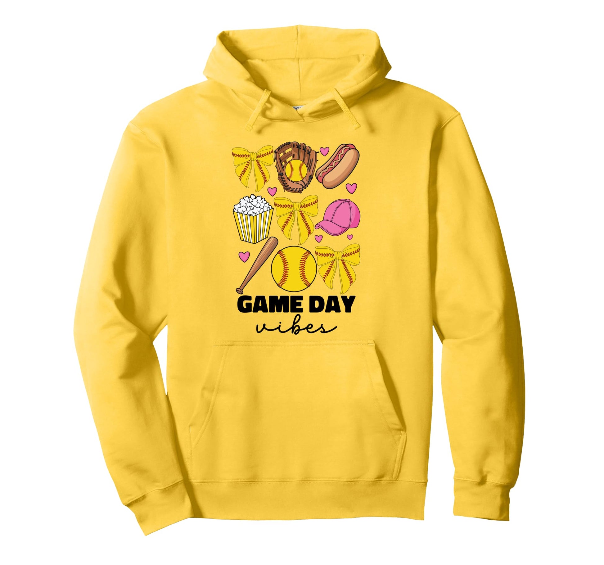 Game Day Vibes Coquette Bow Softball Hoodie - Aesthetic Graphic for Adults - T-Shirt, Sweatshirt, Hoodie