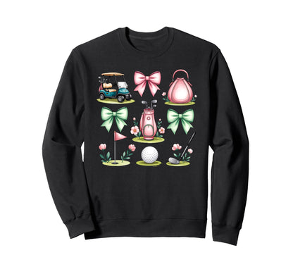 Golf Coquette Bow Golf Ball Mom Game Sweatshirt - Trendy Graphic Men Women - T-Shirt, Sweatshirt, Hoodie