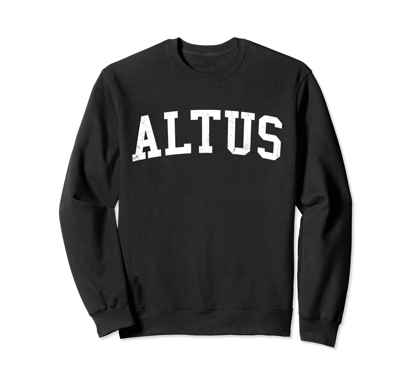 Altus Ok Distressed White Varsity Sweatshirt - Custom Art Print Unisex - T-Shirt, Sweatshirt, Hoodie