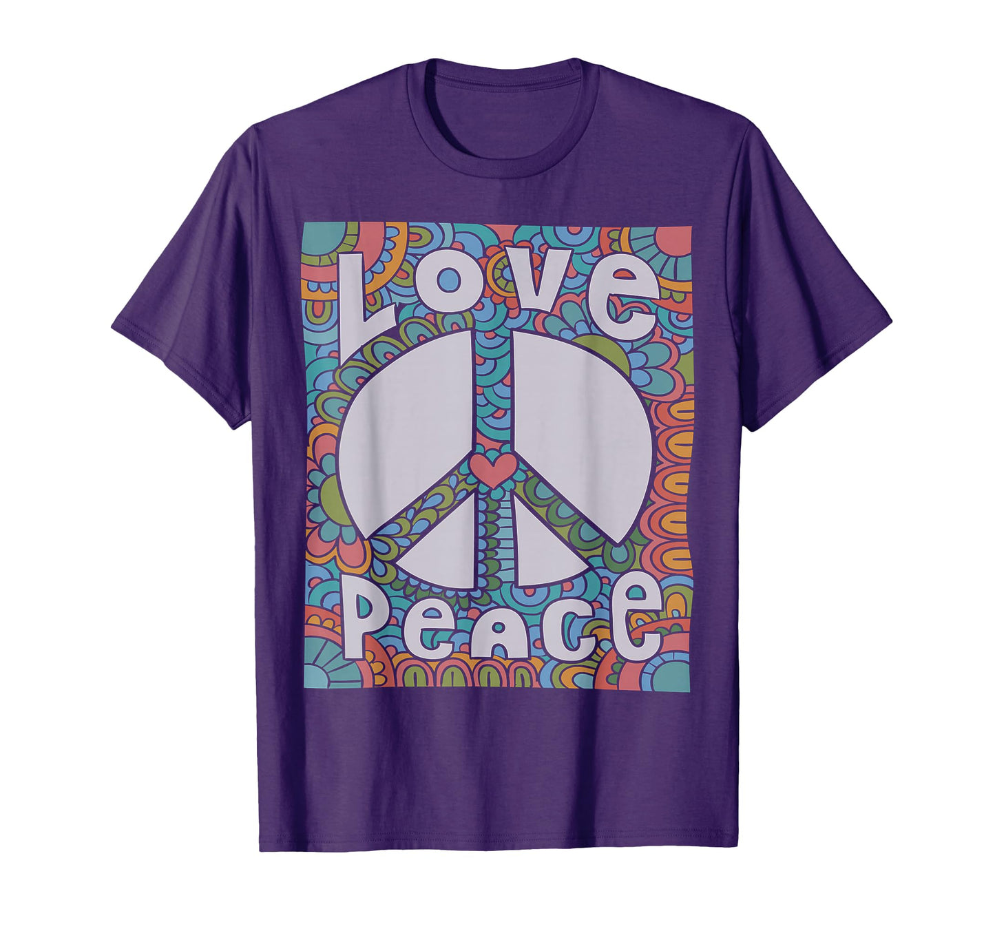 Peace Sign Love 60S 70S Tie Die Hippie T-Shirt - Minimalist Print Unisex - T-Shirt, Sweatshirt, Hoodie