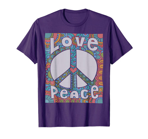 Peace Sign Love 60S 70S Tie Die Hippie T-Shirt - Minimalist Print Unisex - T-Shirt, Sweatshirt, Hoodie
