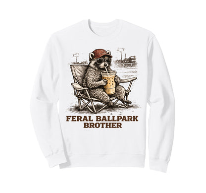 Raccoon And Scooter Feral Ballpark Sweatshirt - Streetwear Style Men Women - T-Shirt, Sweatshirt, Hoodie