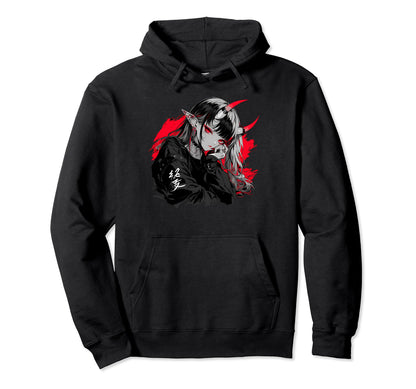 Goth Grunge Demon Anime Waifu Horror Alt Hoodie - Novelty Apparel Unisex - T-Shirt, Sweatshirt, Hoodie