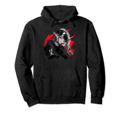 Goth Grunge Demon Anime Waifu Horror Alt Hoodie - Novelty Apparel Unisex - T-Shirt, Sweatshirt, Hoodie