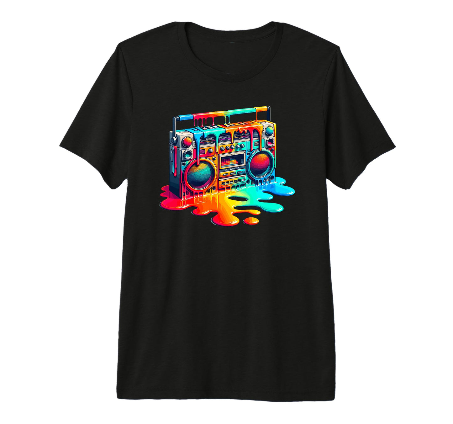 Dripping Paint Boombox Old School T-Shirt - Casual Everyday Wear Unisex - T-Shirt, Sweatshirt, Hoodie