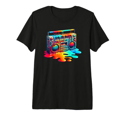 Dripping Paint Boombox Old School T-Shirt - Casual Everyday Wear Unisex - T-Shirt, Sweatshirt, Hoodie