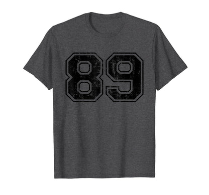 Number 89 Varsity Distressed Sport T-Shirt - Casual Everyday Wear Unisex - T-Shirt, Sweatshirt, Hoodie