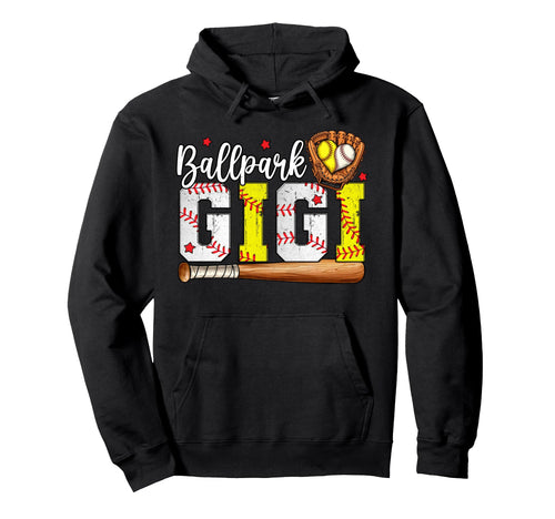 Ballpark Gigi Softball Gigi Baseball Hoodie - Unique Graphic Men Women - T-Shirt, Sweatshirt, Hoodie
