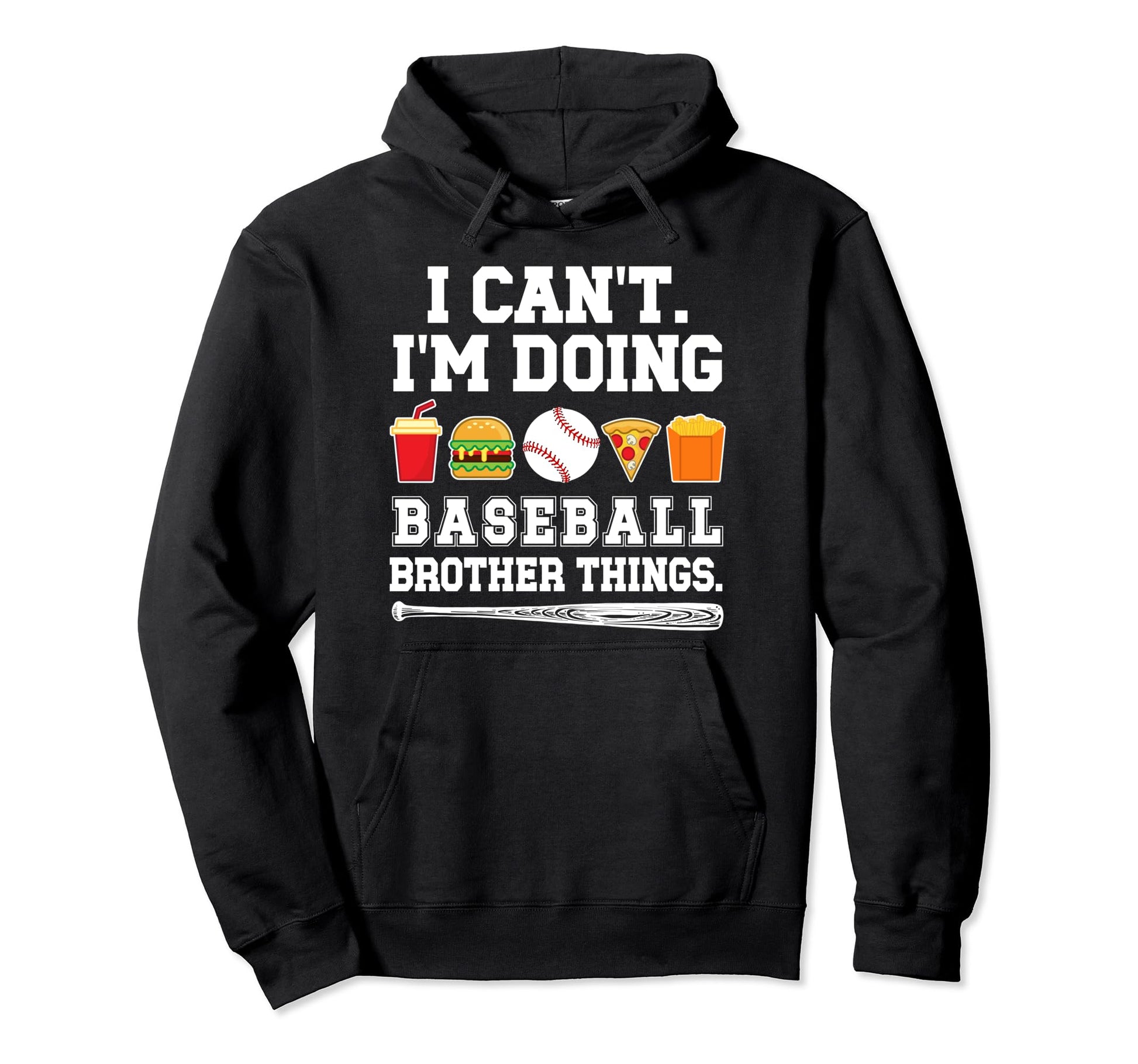 Doing Baseball Brother Things Baseball Hoodie - Novelty Apparel for Adults - T-Shirt, Sweatshirt, Hoodie