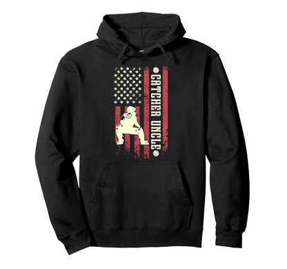 Baseball Catcher Uncle Baseball Hoodie - Casual Everyday Wear Unisex - T-Shirt, Sweatshirt, Hoodie