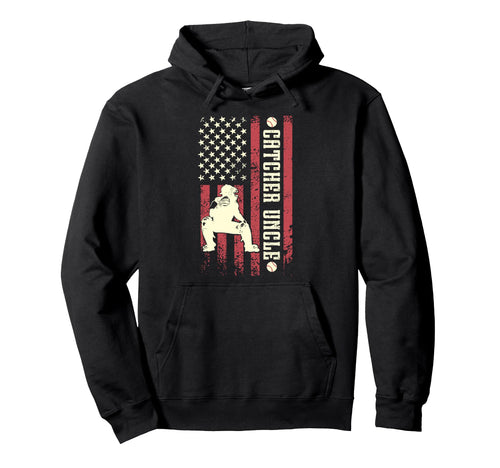 Baseball Catcher Uncle Baseball Hoodie - Casual Everyday Wear Unisex - T-Shirt, Sweatshirt, Hoodie