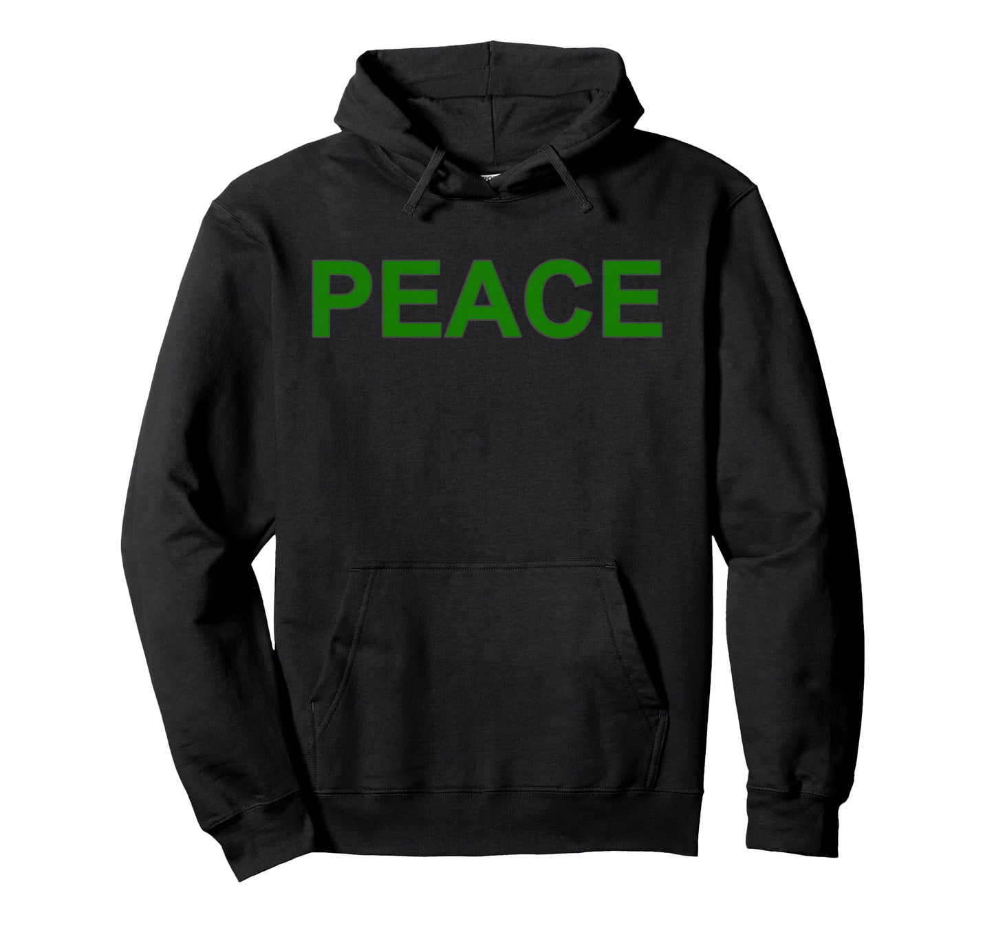 Peace Large Writing Green Grey Border Hoodie - Aesthetic Graphic Unisex - T-Shirt, Sweatshirt, Hoodie