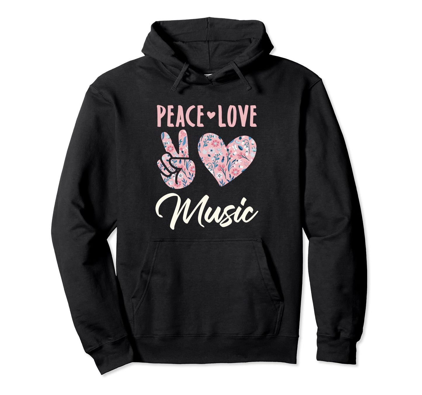 Peace Love Music Gifts And Hoodie - Unique Graphic for Adults - T-Shirt, Sweatshirt, Hoodie