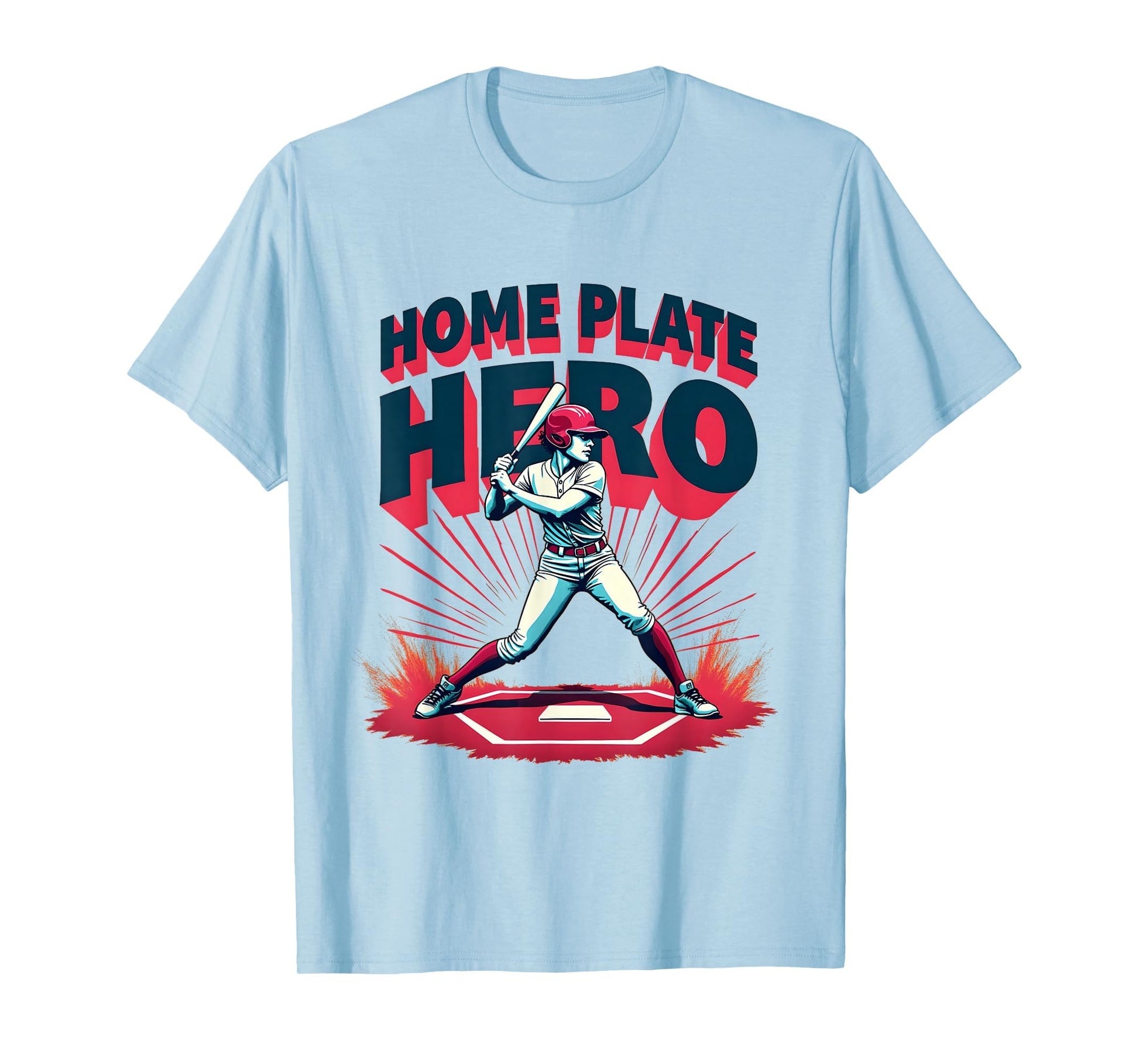Home Plate Hero Womens Baseball T-Shirt - Casual Everyday Wear for Adults - T-Shirt, Sweatshirt, Hoodie