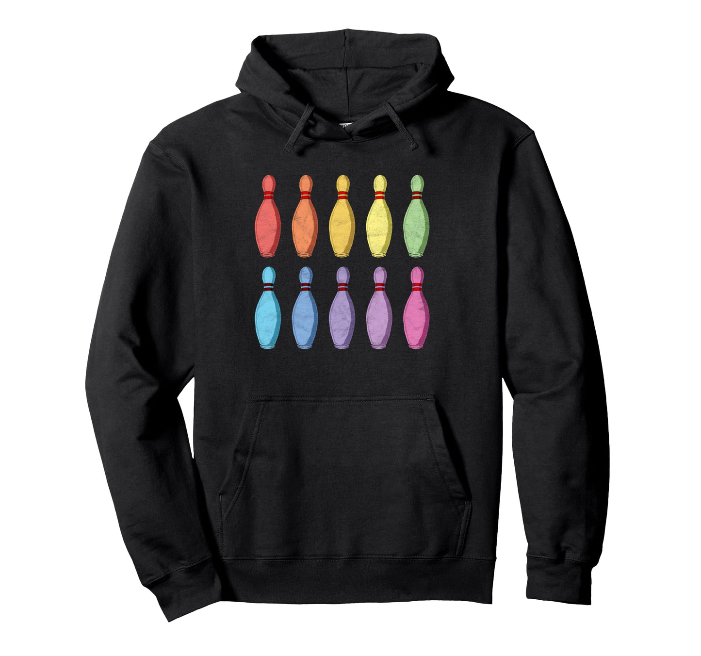 Bowling Pin Rainbow Pop Art 80S Hoodie - Streetwear Style Unisex - T-Shirt, Sweatshirt, Hoodie