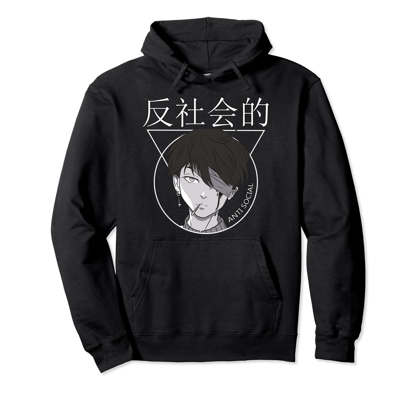 Japan E Sad Grunge Anime Kanji Anti Hoodie - Aesthetic Graphic Unisex - T-Shirt, Sweatshirt, Hoodie