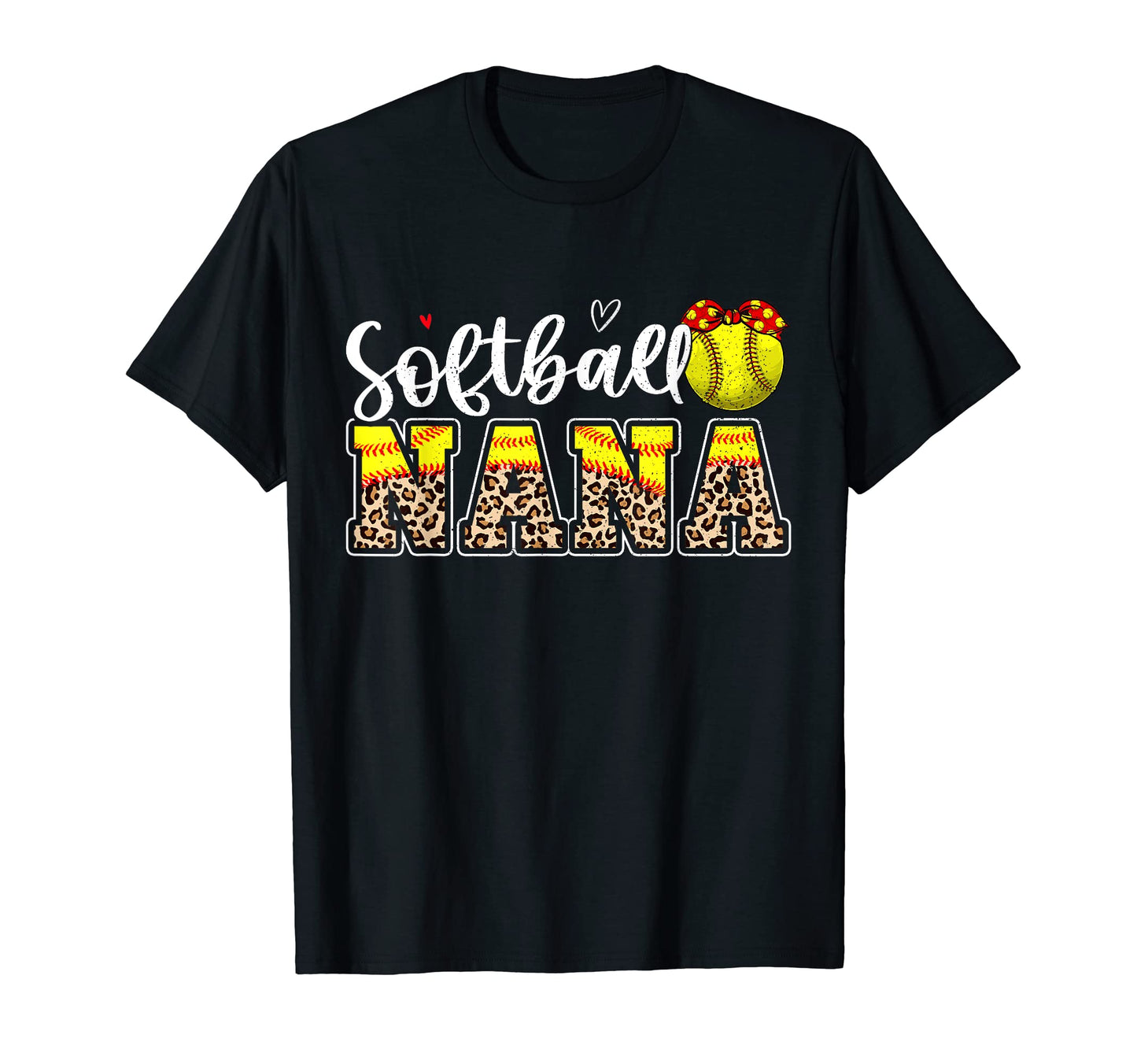 Softball Nana Baseball Leopard Game Day T-Shirt - Novelty Apparel Unisex - T-Shirt, Sweatshirt, Hoodie