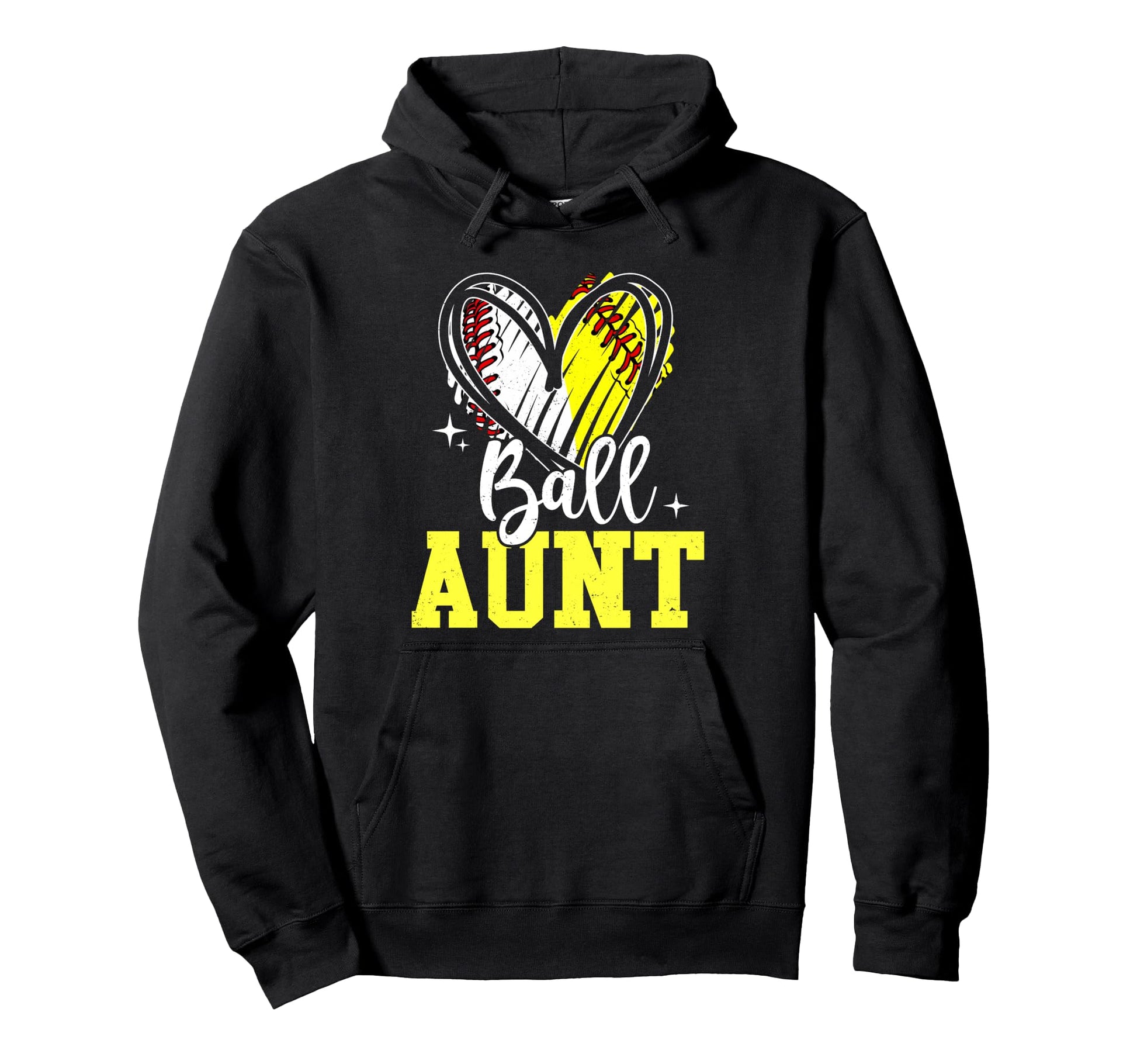 Ball Aunt Softball Baseball Aunt Hoodie - Custom Art Print Men Women - T-Shirt, Sweatshirt, Hoodie