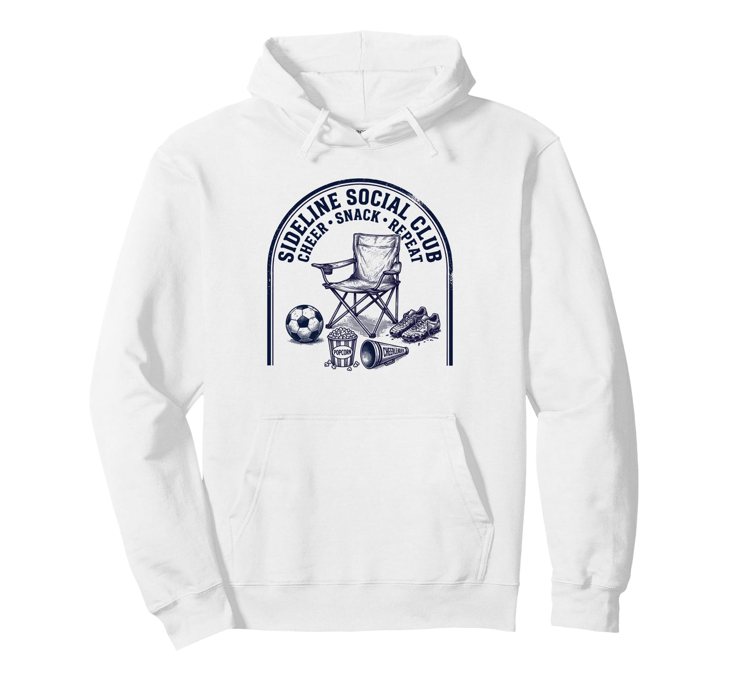 Sideline Social Club Cheer Snack Hoodie - Fun Novelty Design for Adults - T-Shirt, Sweatshirt, Hoodie