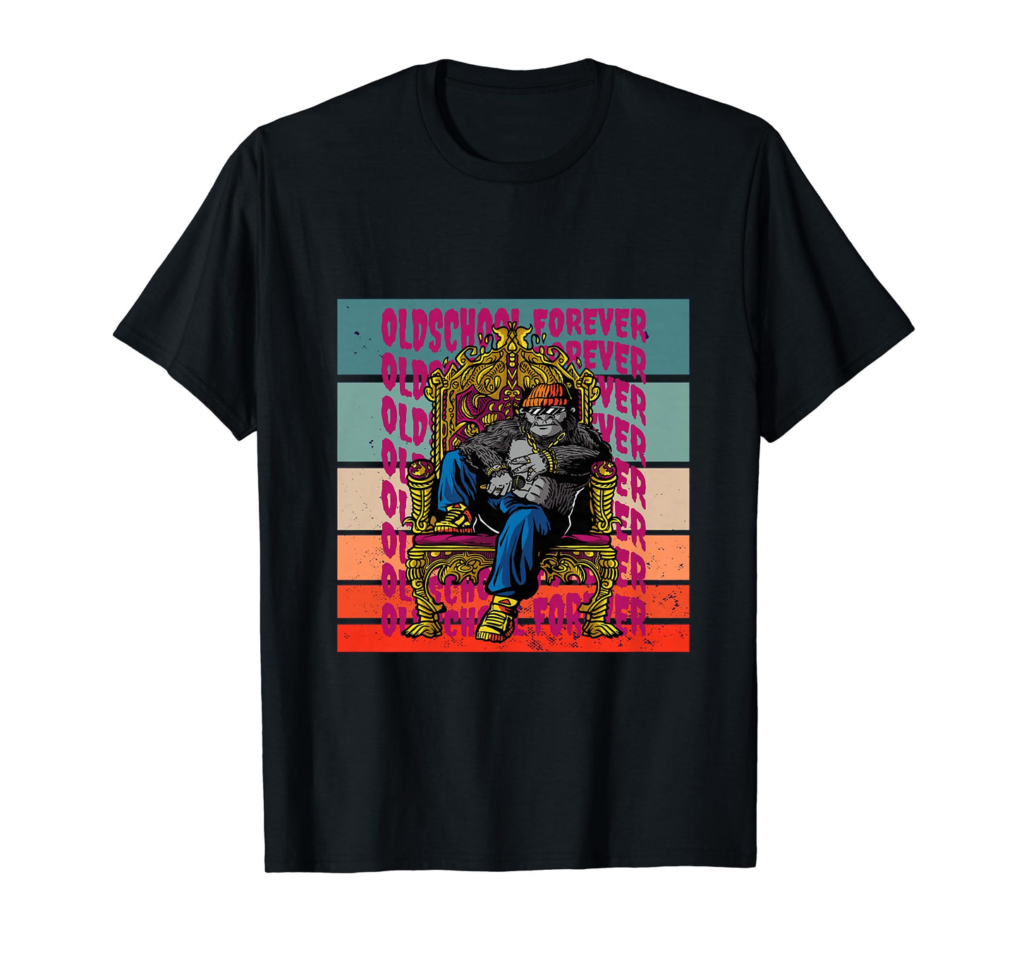 Gangsta Gorilla Oldschool Hip Hop Vibe T-Shirt - Graphic Print for Adults - T-Shirt, Sweatshirt, Hoodie
