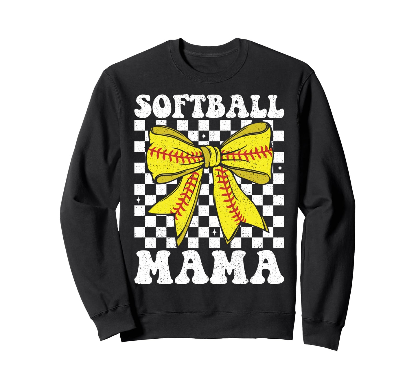 Softball Mama Coquette Bow Softball Sweatshirt - Novelty Apparel Unisex - T-Shirt, Sweatshirt, Hoodie