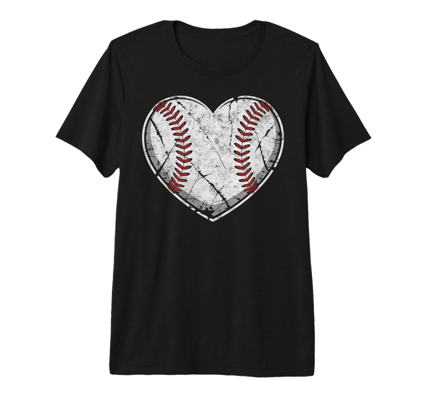 Baseball Ball Heart Player Coach Dad T-Shirt - Graphic Print Men Women - T-Shirt, Sweatshirt, Hoodie