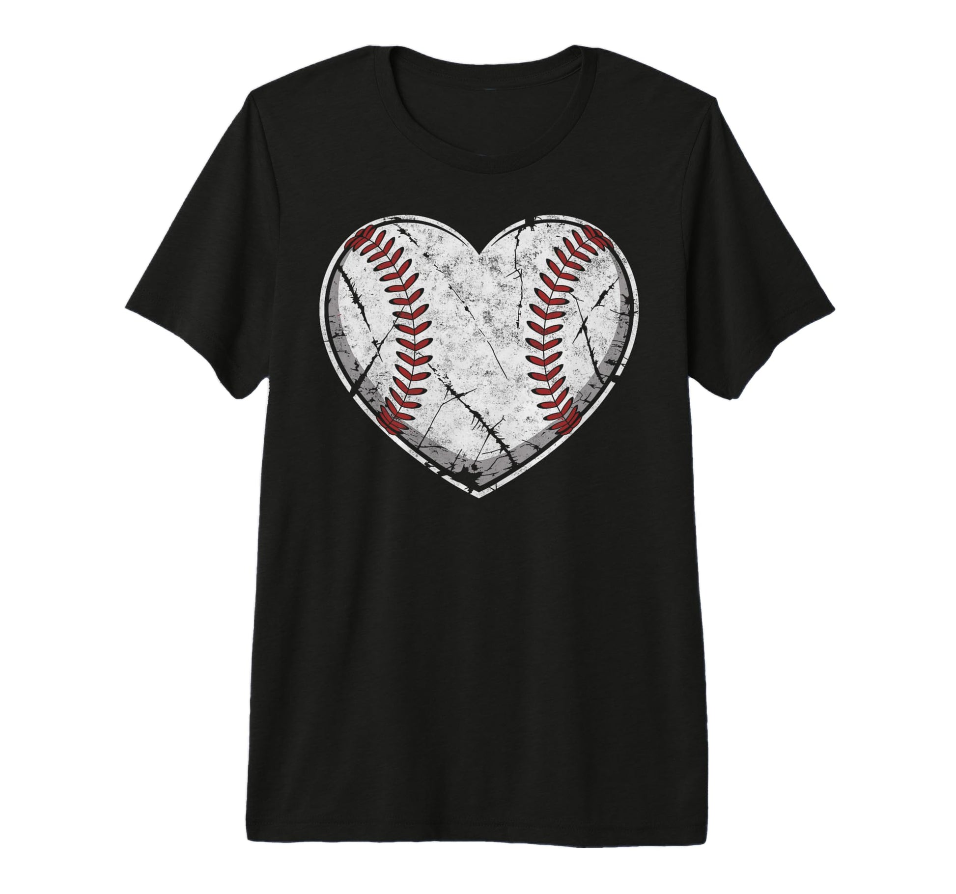 Baseball Ball Heart Player Coach Dad T-Shirt - Graphic Print Men Women - T-Shirt, Sweatshirt, Hoodie