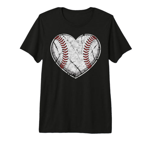 Baseball Ball Heart Player Coach Dad T-Shirt - Graphic Print Men Women - T-Shirt, Sweatshirt, Hoodie
