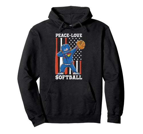 Peace Love Softball Hoodie - Graphic Print Unisex - T-Shirt, Sweatshirt, Hoodie