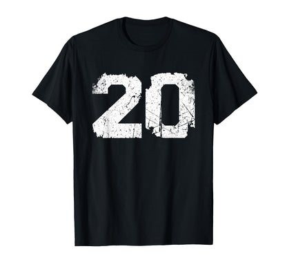Number 20 Sport White Varsity Number T-Shirt - Novelty Apparel Men Women - T-Shirt, Sweatshirt, Hoodie