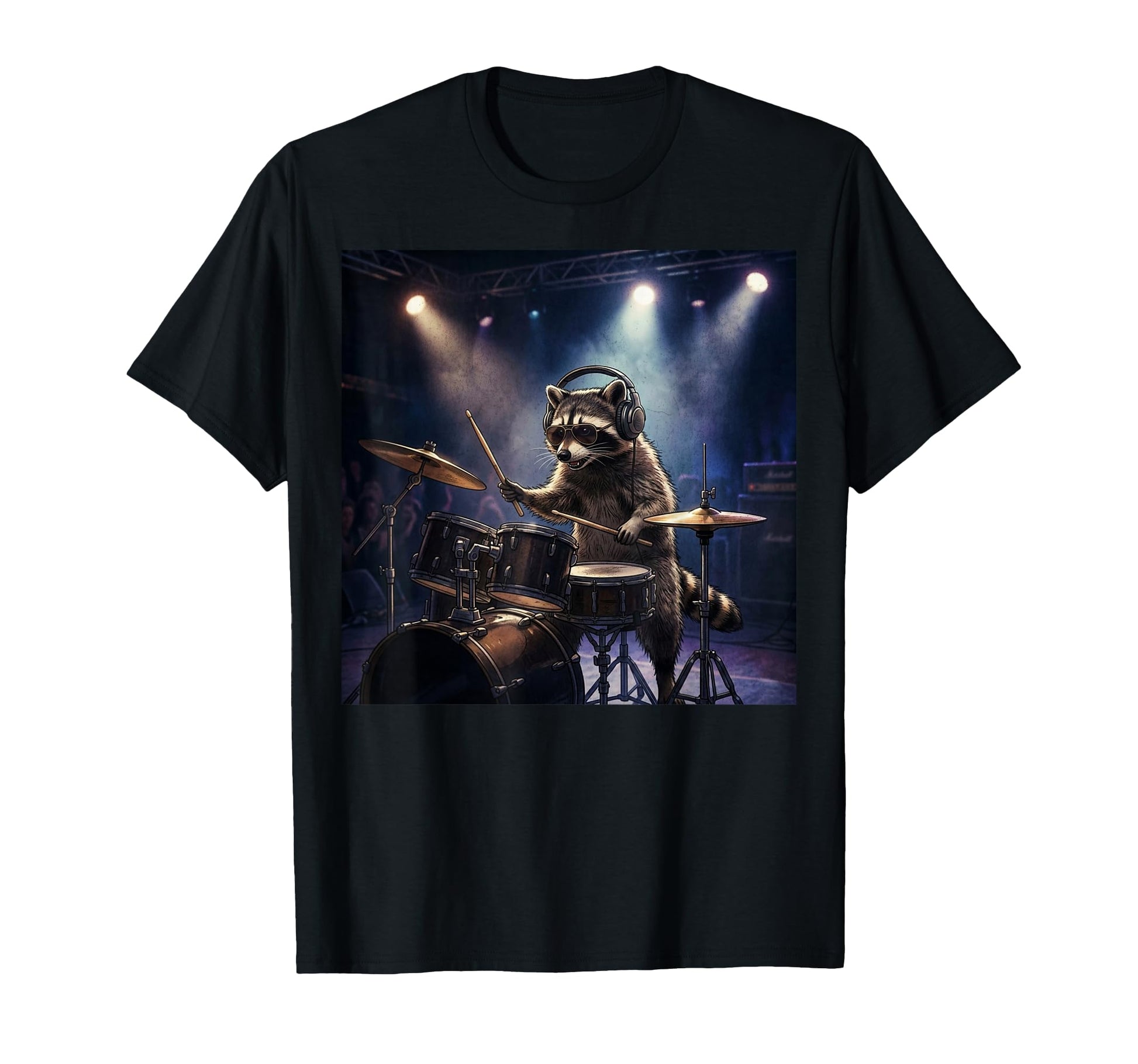 Raccoon Drummer Funny Rock Band Animal T-Shirt - Streetwear Style Unisex - T-Shirt, Sweatshirt, Hoodie