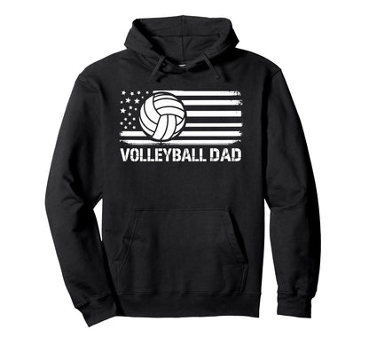 Volleyball Dad Flag Funny Gameday Sports Hoodie - Trendy Graphic Unisex - T-Shirt, Sweatshirt, Hoodie