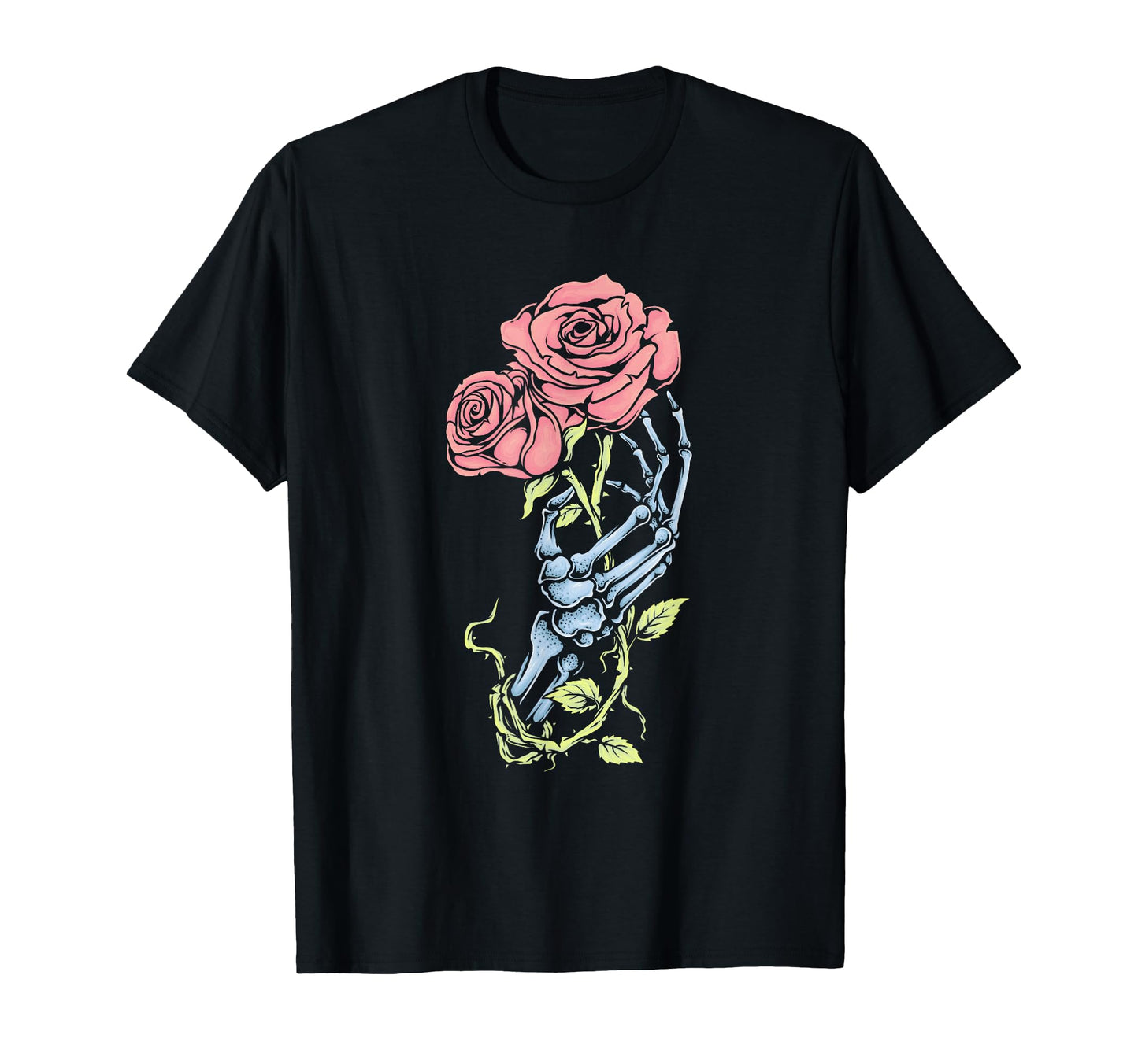 Skeleton Hand Rose Pastel Goth Dark T-Shirt - Novelty Apparel for Adults - T-Shirt, Sweatshirt, Hoodie