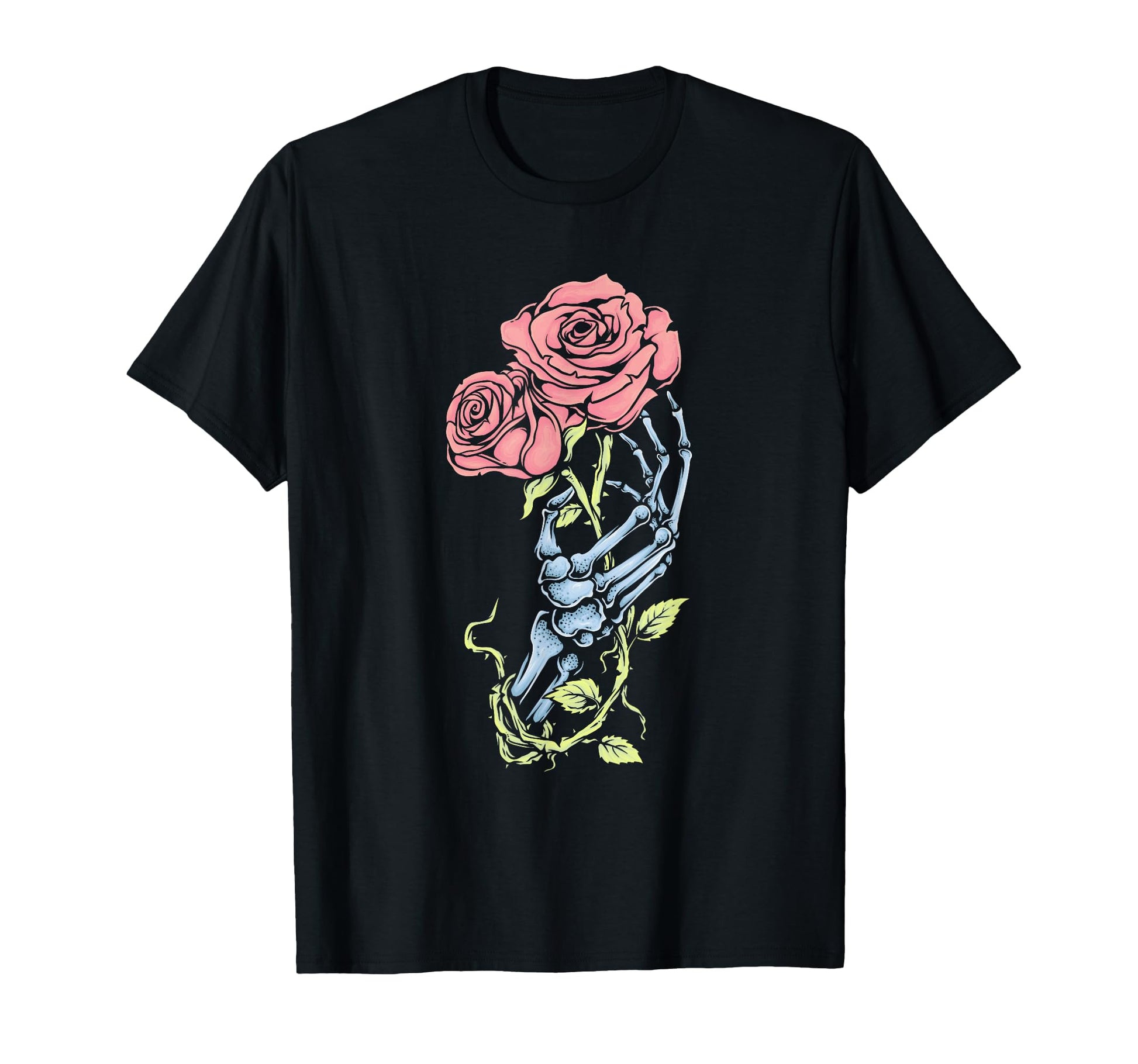 Skeleton Hand Rose Pastel Goth Dark T-Shirt - Novelty Apparel for Adults - T-Shirt, Sweatshirt, Hoodie