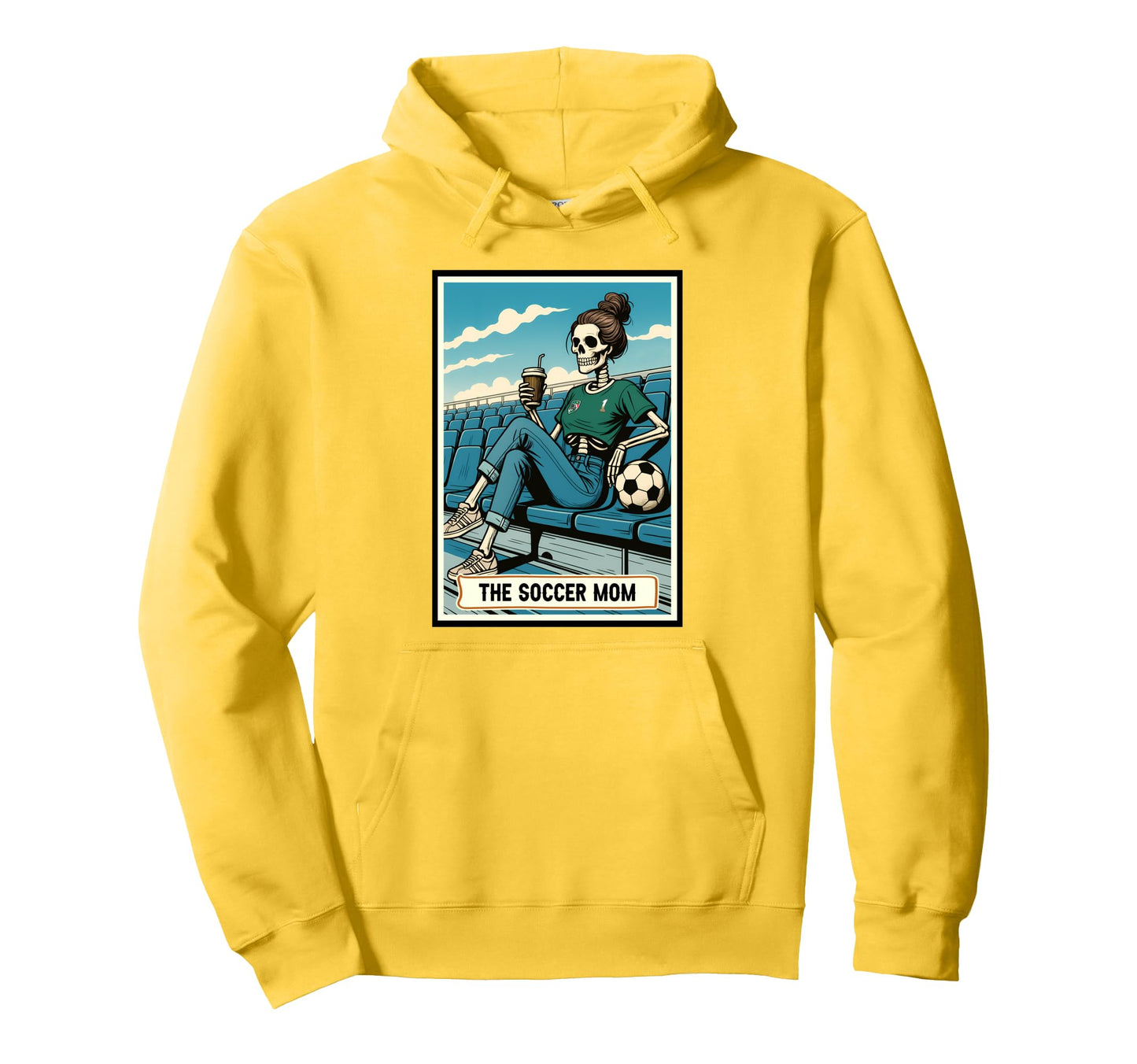 Soccer Mom Life Game Day Skeleton Hoodie - Casual Everyday Wear Unisex - T-Shirt, Sweatshirt, Hoodie