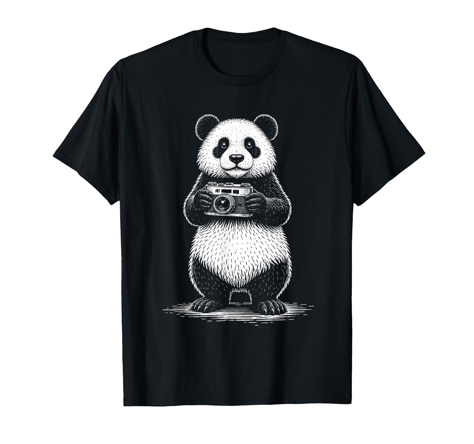 Panda Photographer Camera T-Shirt - Casual Everyday Wear for Adults - T-Shirt, Sweatshirt, Hoodie